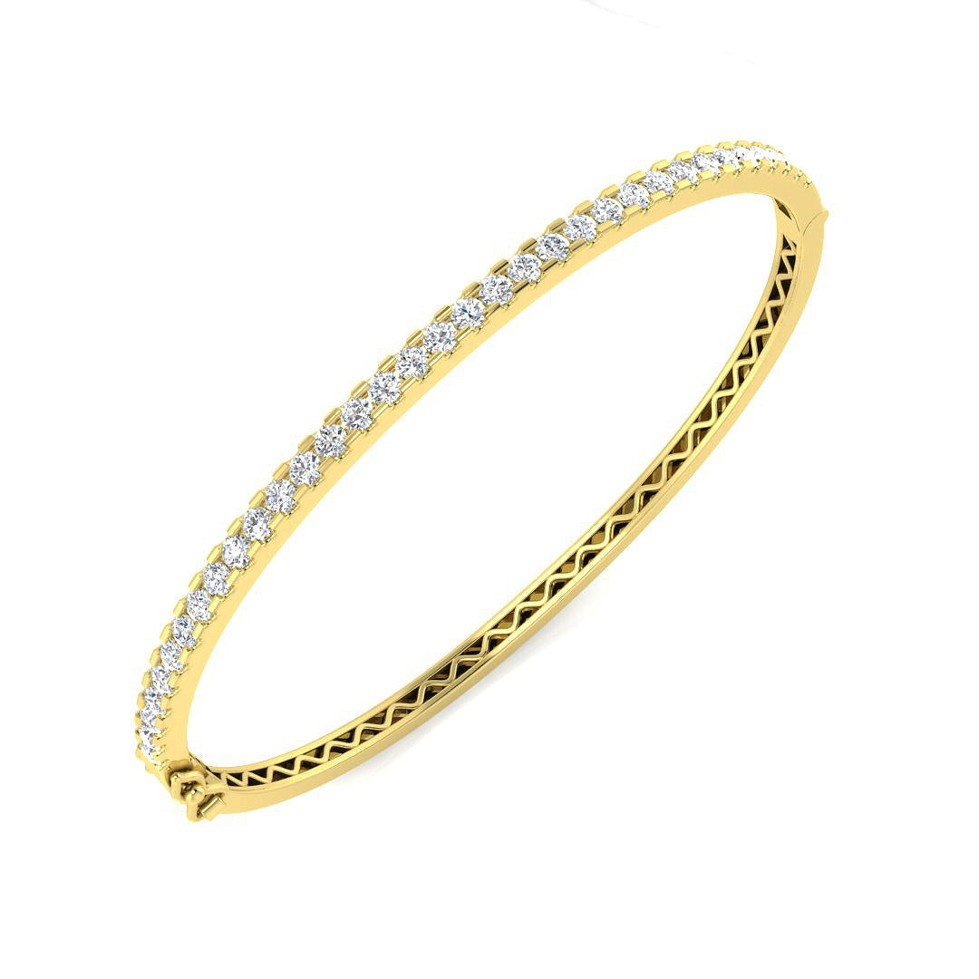 Bracelet de tennis de luxe en or et platine, serti de diamants ronds.