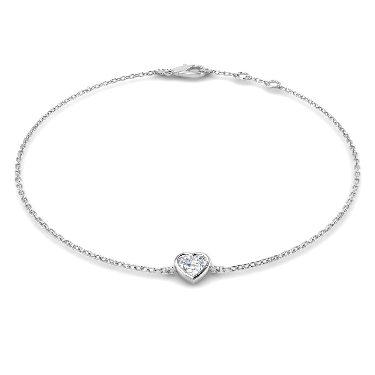 Clover Diamant-Kettenarmband mit Lünetten- und Pavé-Fassung aus Naturdiamanten in Platin
