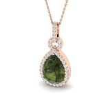 Green Tourmaline Diamond Pendant 2ct Gold – Lab-Grown & Natural