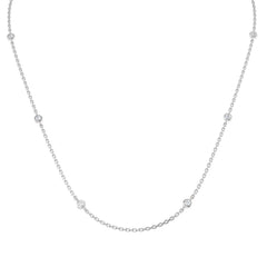 9ct White Gold 0.89ct Lab Grown Diamond Necklace Spectacle Style