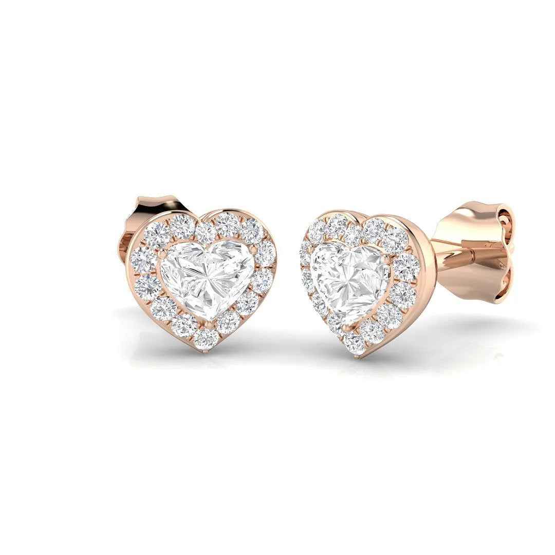 Boucles d'oreilles halo en or 9K/18K avec diamants naturels ou de synthèse, poinçonnées