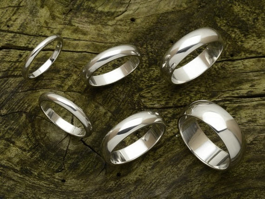 D" Shape Plain Wedding Band for Women | UK Made Gold & Platinum Ring