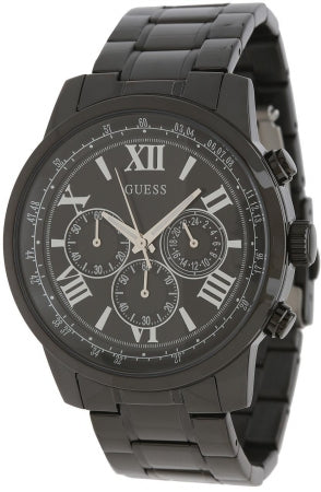 GUESS Men's Watch U0379G2 – Black Stainless Steel, Black Dial, Quartz Movement