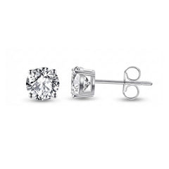 9k white gold solitaire diamond stud earrings in lab grown diamonds