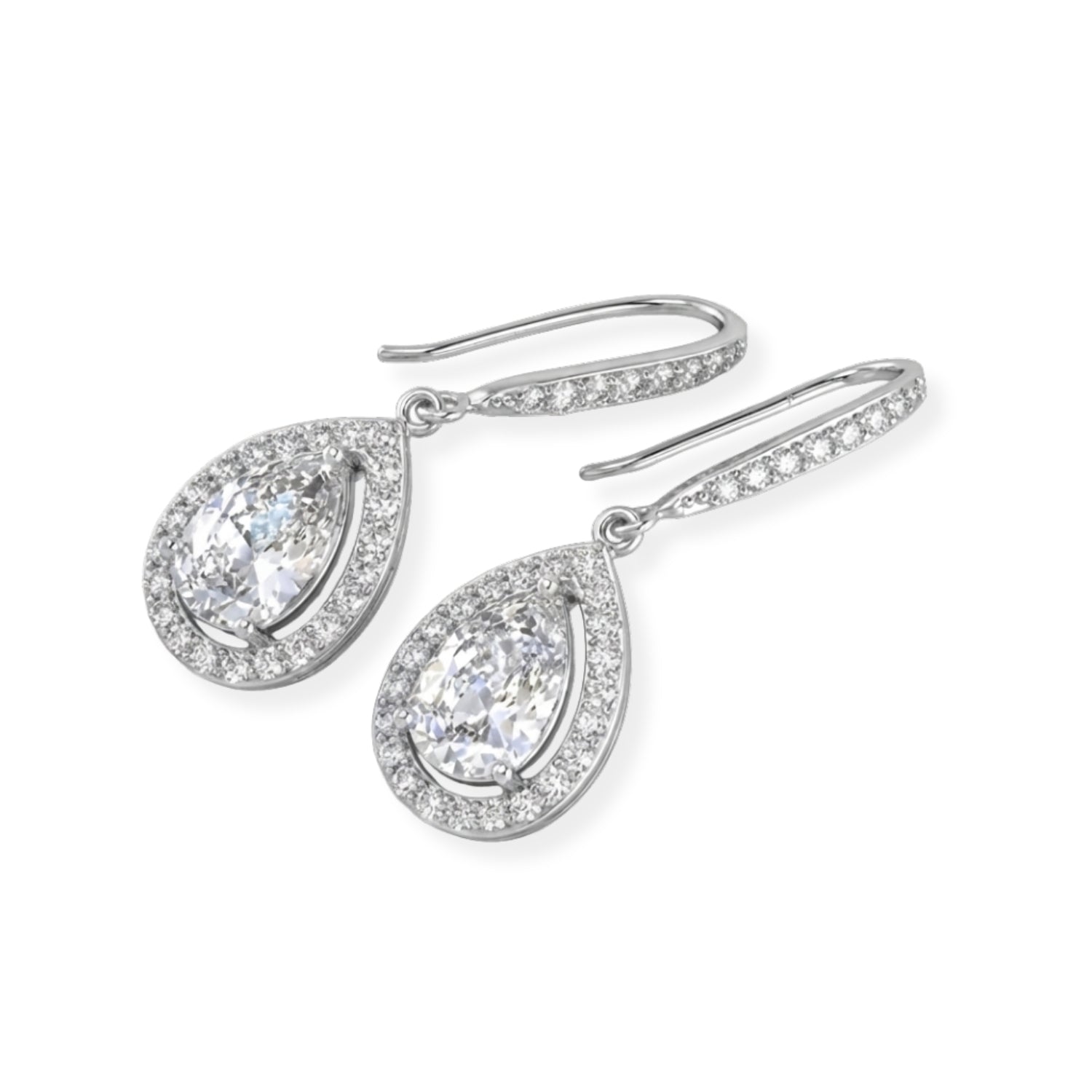 pear diamond lab grown drop earrings for women anniversary gift for wife