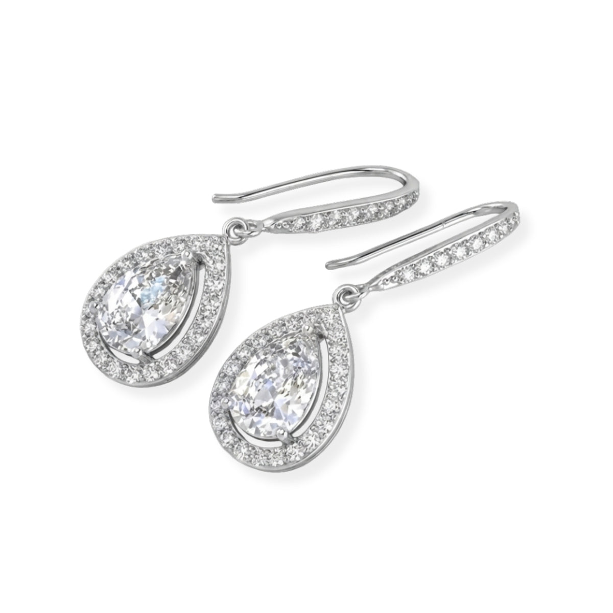 pear diamond lab grown drop earrings for women anniversary gift for wife