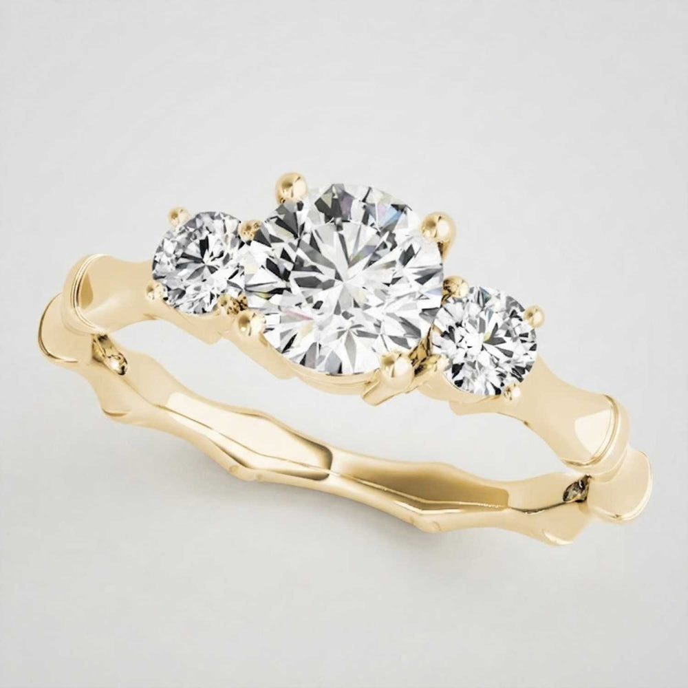 Lab Grown Round Cut Diamond 3 Stone Engagement Band Christmas Gift