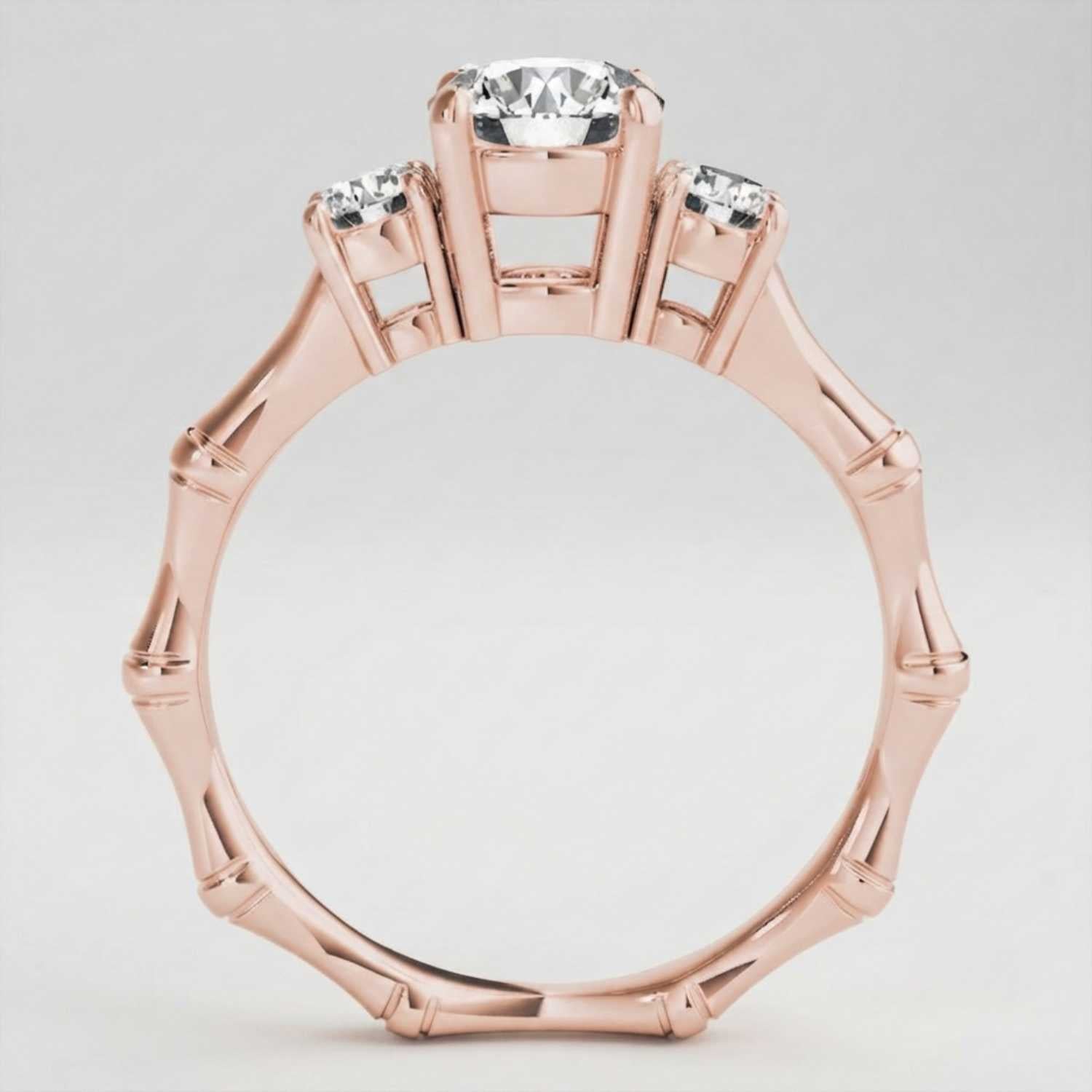 Lab Grown Round Cut Diamond 3 Stone Engagement Band Gift for Wife