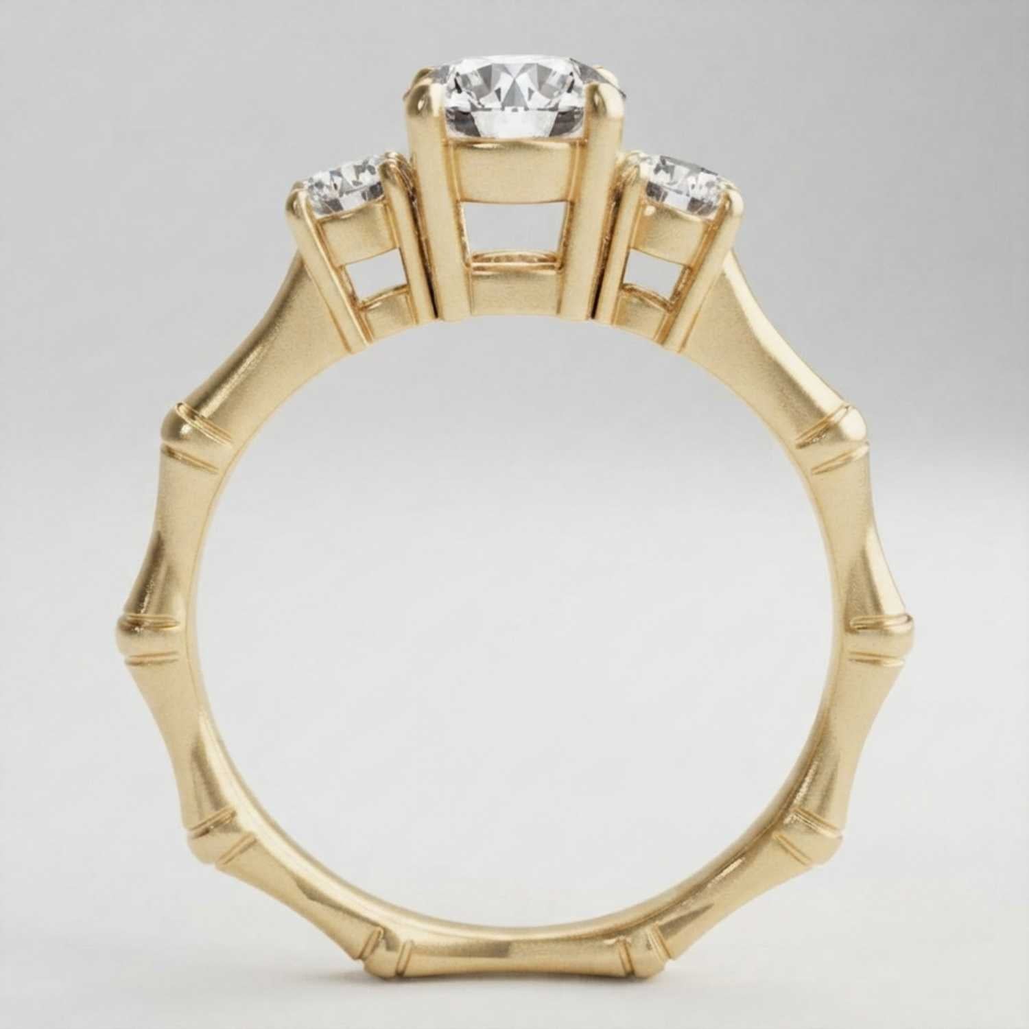 Lab Grown Round Cut Diamond 3 Stone Engagement Band Mother's Day Gift