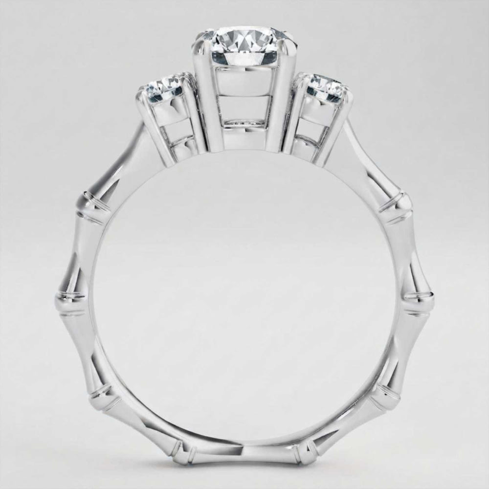 Lab Grown Round Cut Diamond 3 Stone Engagement Band Wedding Gift