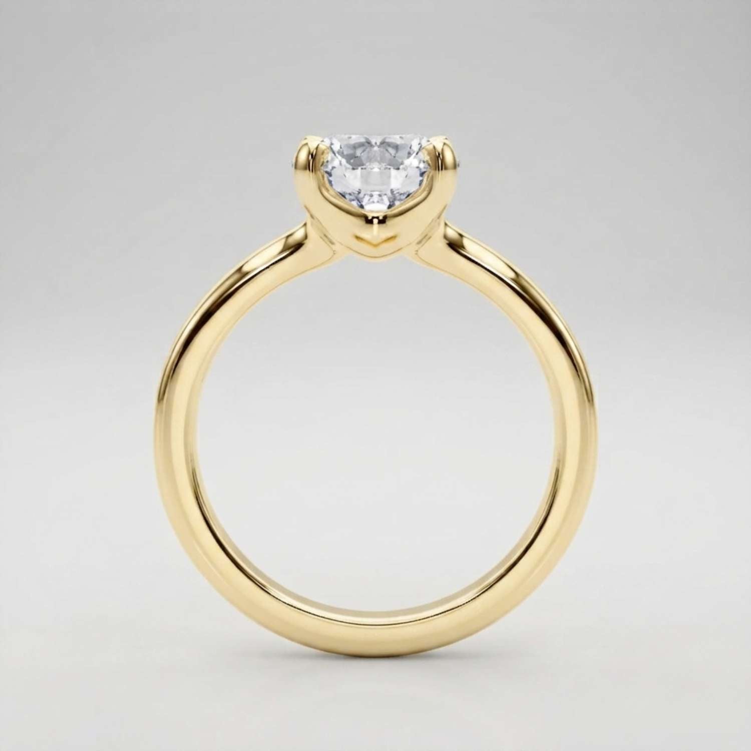 Lab Grown Round Cut Solitaire Engagement Ring 4 Prong Gift Her