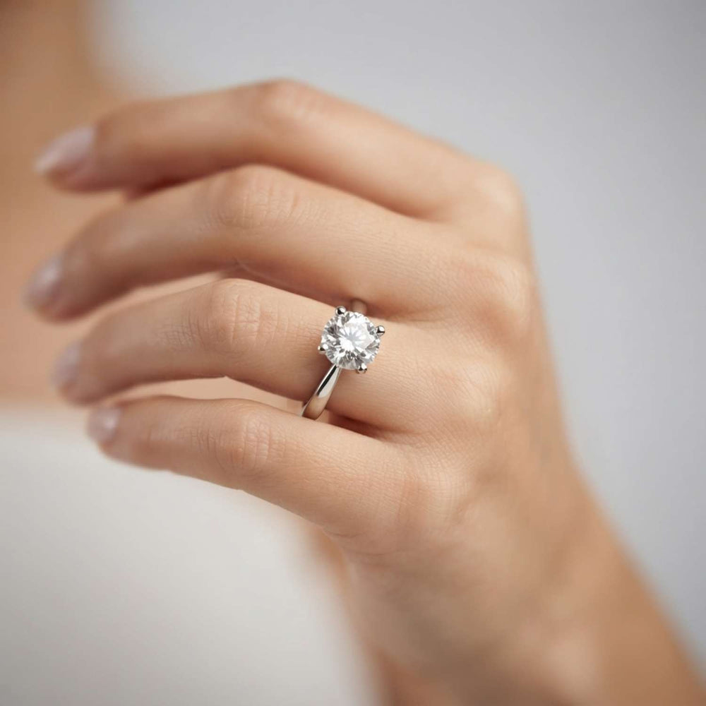 Lab Grown Round Cut Solitaire Engagement Ring Bridal Gift UK