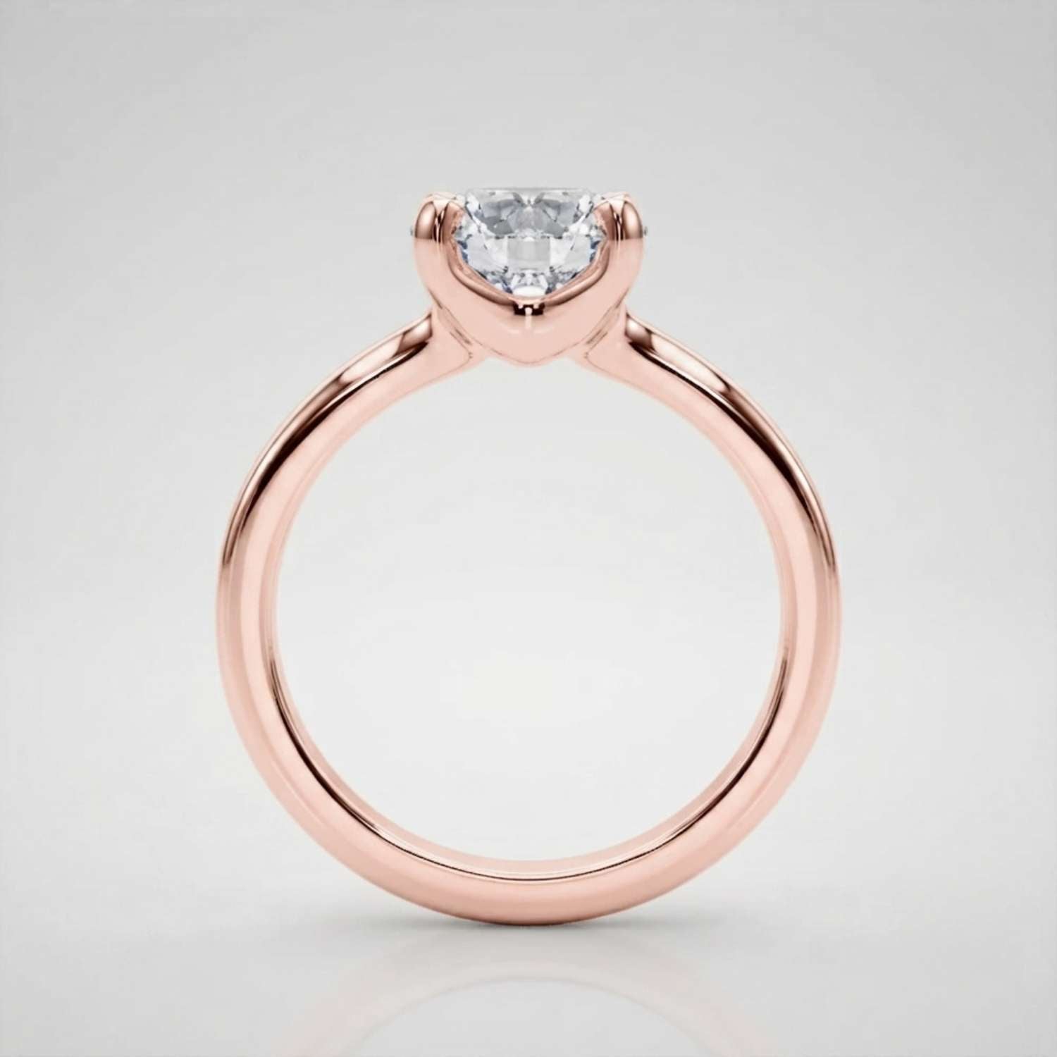 Lab Grown Round Cut Solitaire Engagement Ring Engagement Gift