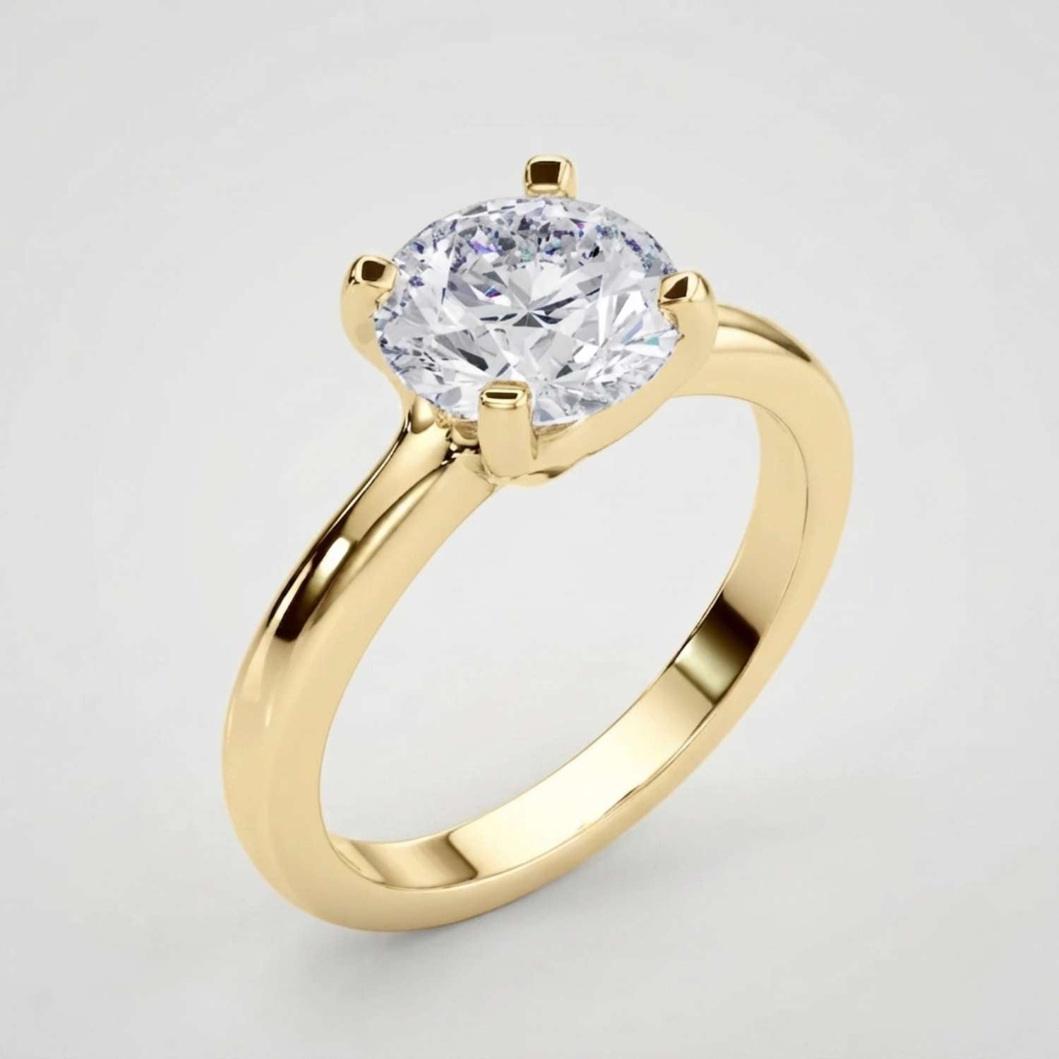 Lab Grown Round Cut Solitaire Engagement Ring Forever Love Gift