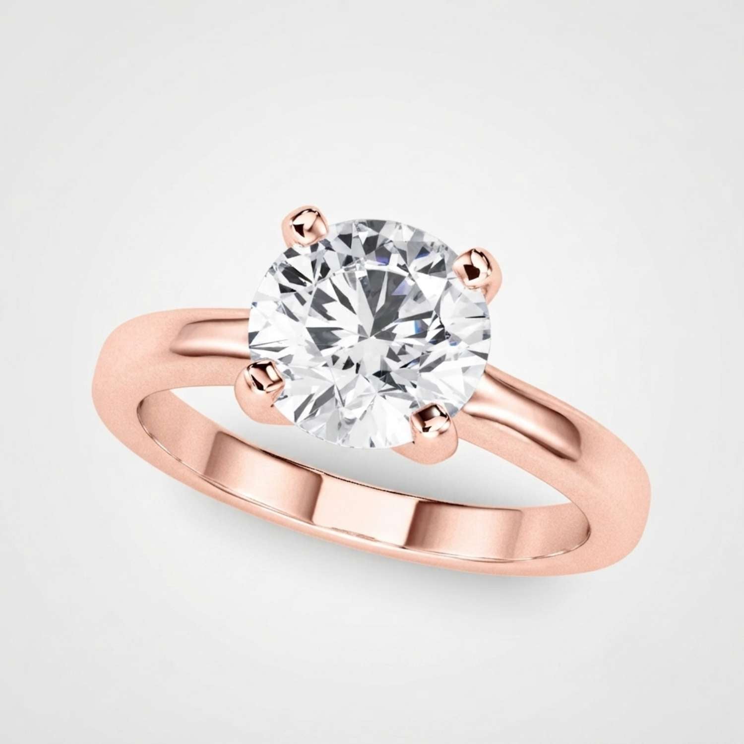 Lab Grown Round Cut Solitaire Engagement Ring Gift Girlfriend