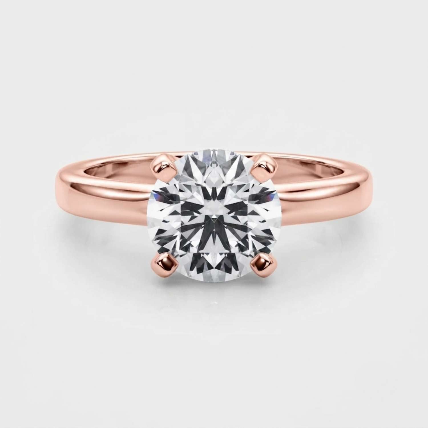 Lab Grown Round Cut Solitaire Engagement Ring Luxury Gift Wife
