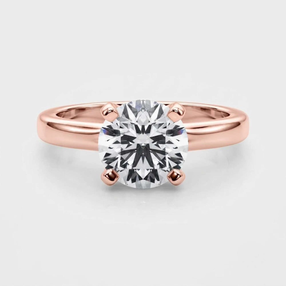 Lab Grown Round Cut Solitaire Engagement Ring Luxury Gift Wife