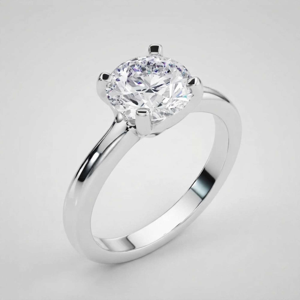 Lab Grown Round Cut Solitaire Engagement Ring Promise Ring
