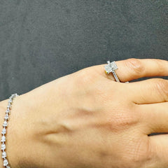 IGI Certified Solitaire Radiant Cut Lab Grown Diamond Engagement Ring 9K White Gold  