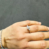 IGI Certified Oval Cut Lab Grown Diamond Three Stone Engagement Ring 18K Yellow Gold Pear Cut