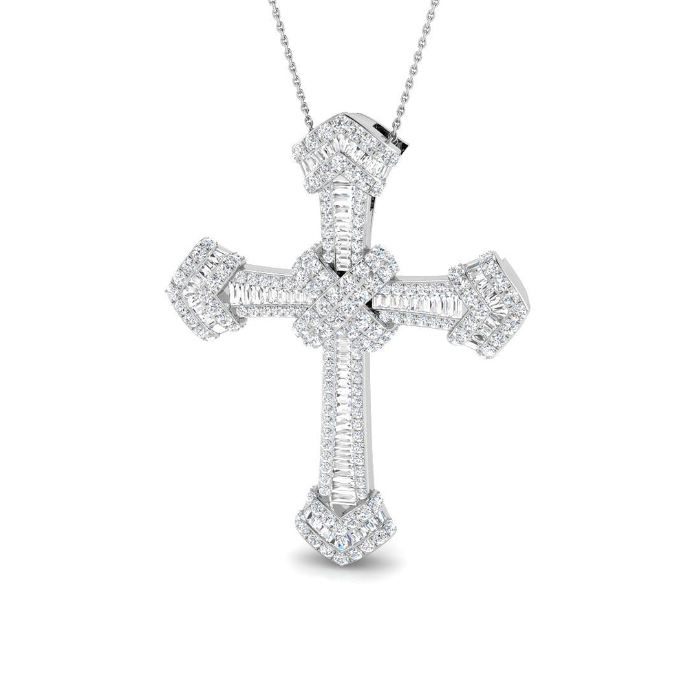 round_and_baguette_diamond_knot_cross_pendant