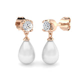 Luxury Pearl and Diamond Drop Earrings