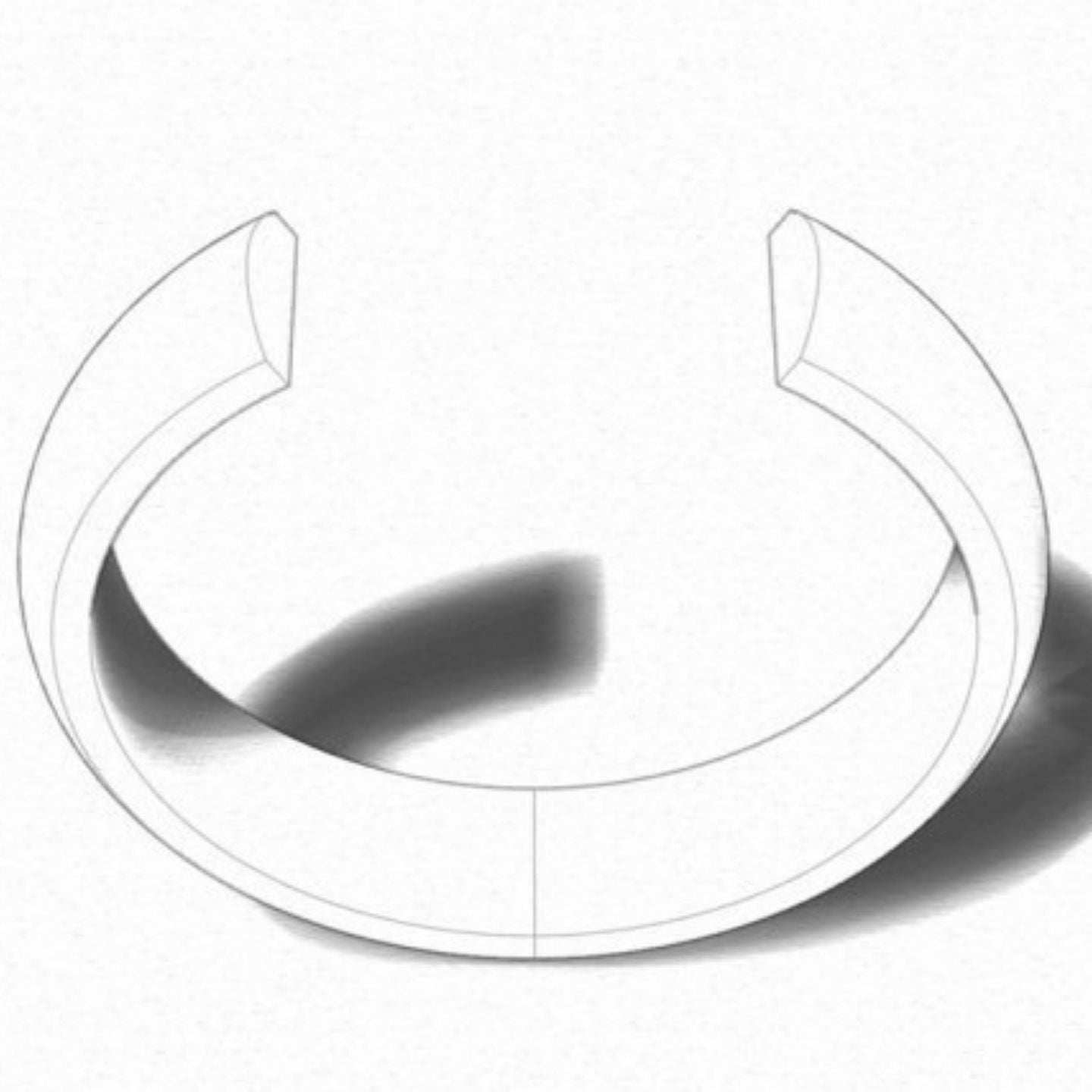 D" Shape Plain Wedding Band for Women | UK Made Gold & Platinum Ring