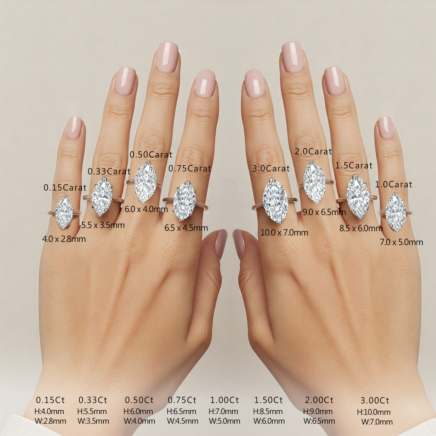 IGI Lab-Grown Marquise Cut Diamond 4-Prong Solitaire Engagement Ring.