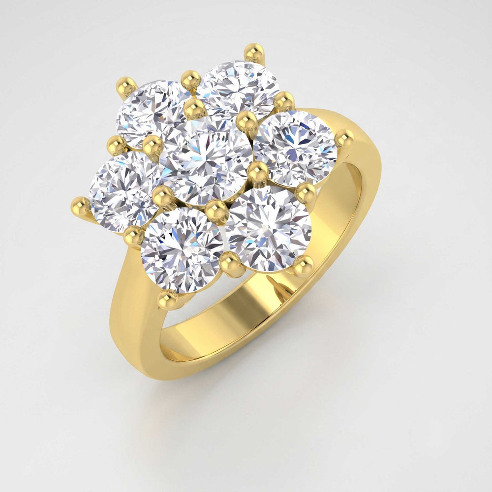 Natural 7 stone round diamond ring anniversary gift