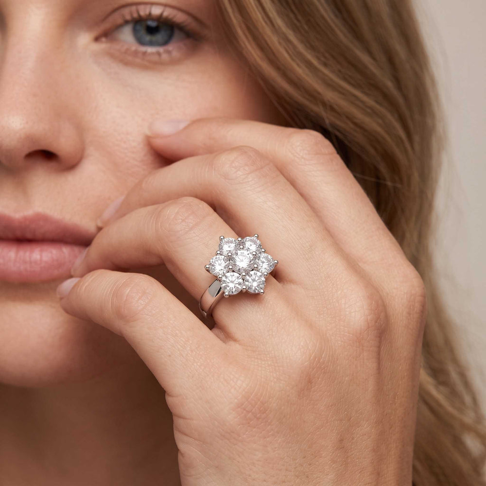 Natural round diamond ring on hand Valentine gift
