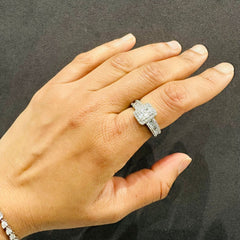 2.00Ct Natural Diamond Multi-Stone Engagement Ring in 9K White Gold Baguette & Round