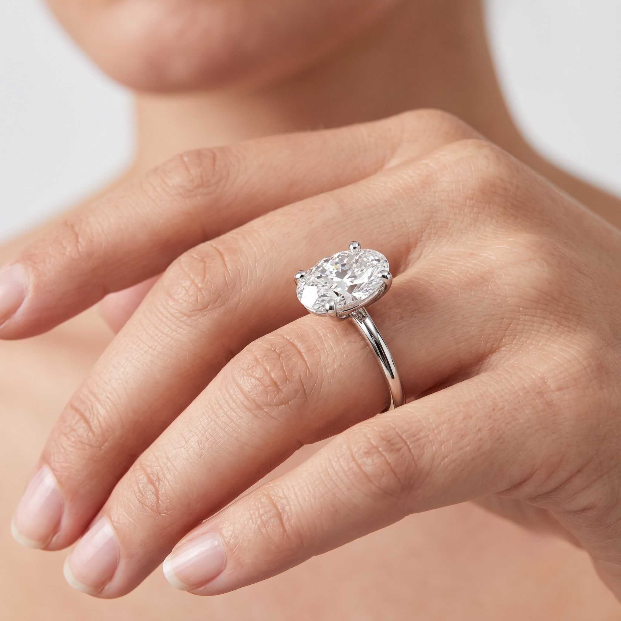 Oval diamond engagement ring birthday gift for her