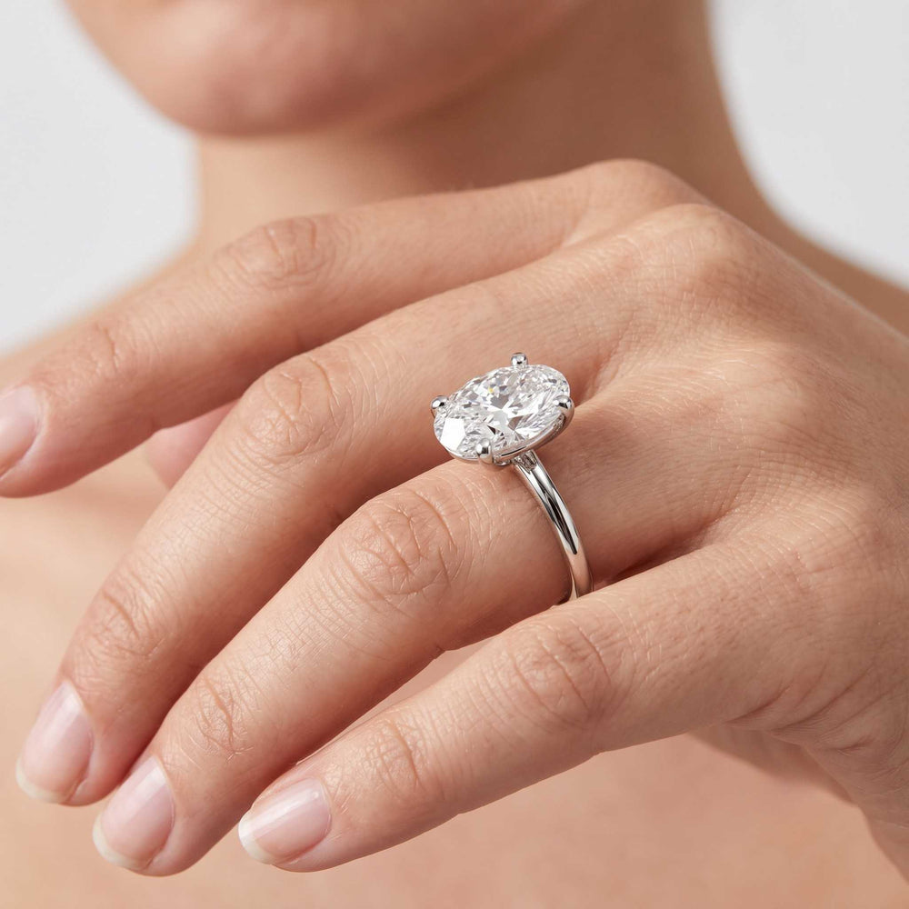 Oval diamond engagement ring birthday gift for her