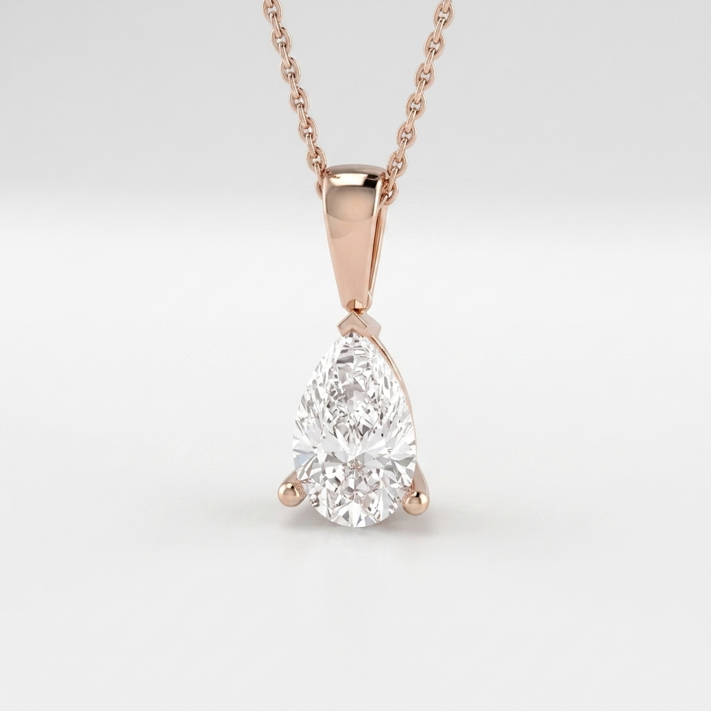 Pear Shape Lab Grown Diamond Solitaire Pendant Wedding Jewellery