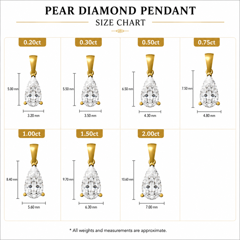 lab grown diamond pear pendant solitaire in gold