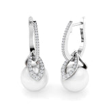 Pearl Diamond Drop Earrings