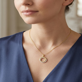 Intertwined Circle Diamond Pendant Necklace