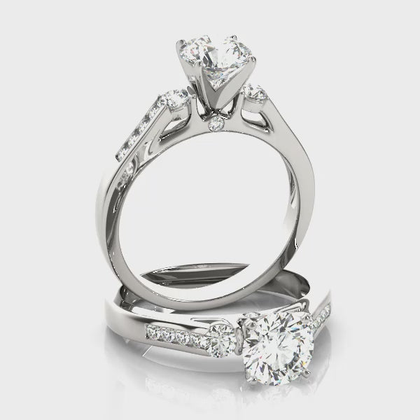 Lab Grown Round Cut Diamond Engagement Ring