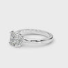Bague de fiançailles solitaire à 4 griffes avec diamant coussin cultivé en laboratoire IGI, couleur D, pureté VVS