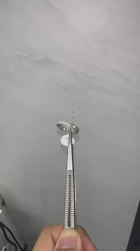 Bague de fiançailles avec halo de diamants ronds de laboratoire - argent 925 - DE/VS