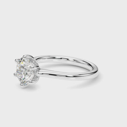 Solitaire engagement ring round diamond