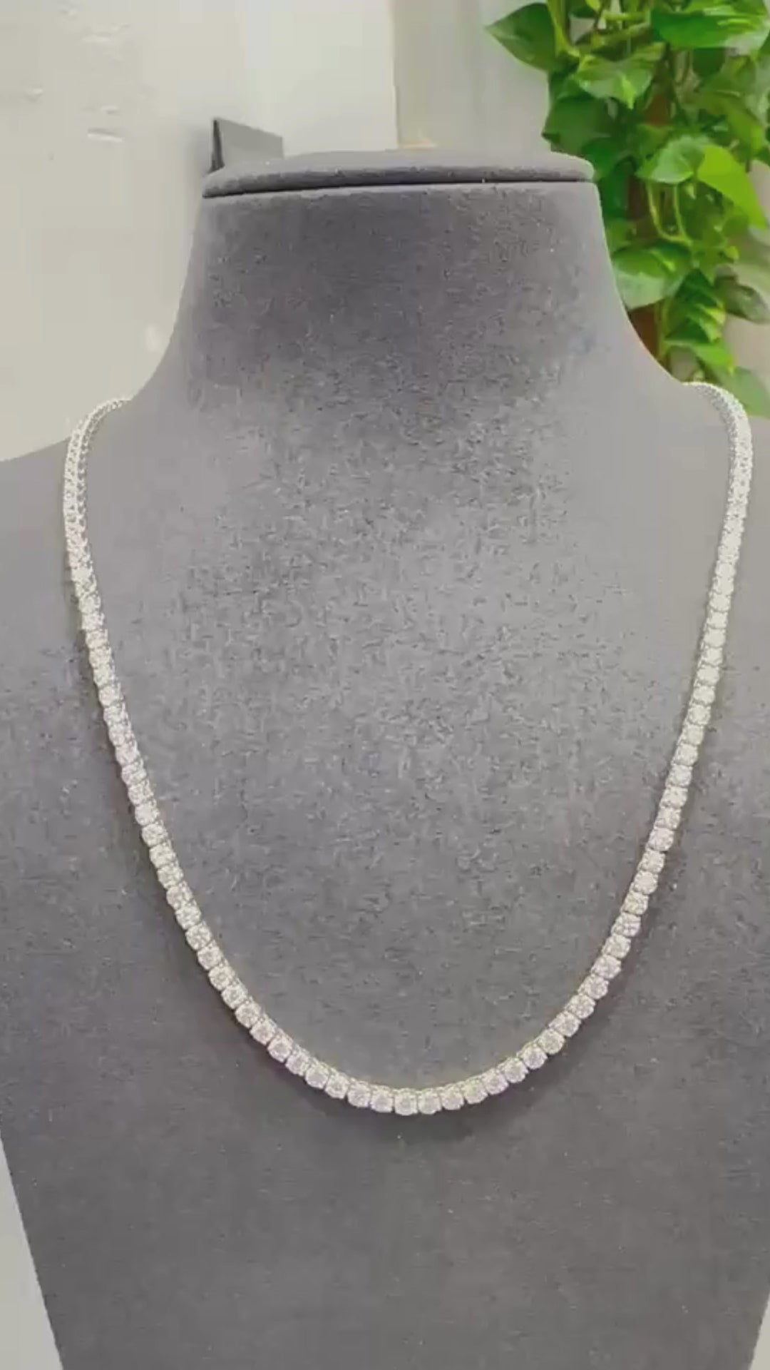 Natural Diamond Necklace, Round Brilliant Diamond Necklace