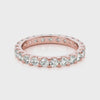 0.50-3.00ct Lab-Grown D/VVS Round Cut Diamond U Shape Shared Prong Full Eternity Wedding Ring.