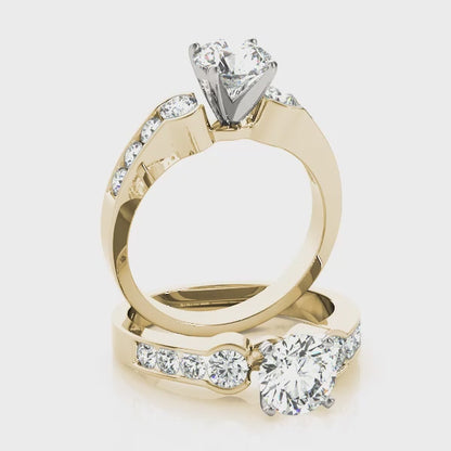 Lab Grown D/VVS Round Cut Diamond 3-Stone Engagement Ring