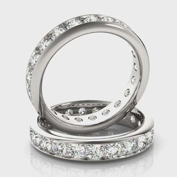 0.50-3.00ct Lab-Grown D/ VVS Round Cut Diamond Full Eternity Wedding Band.