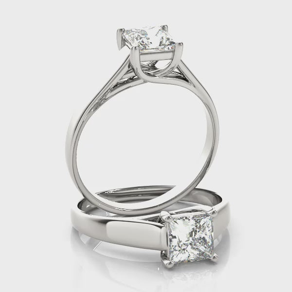 Lab-Grown D-VVS Princess Cut Diamond Infinity Twist Solitaire Engagement Ring