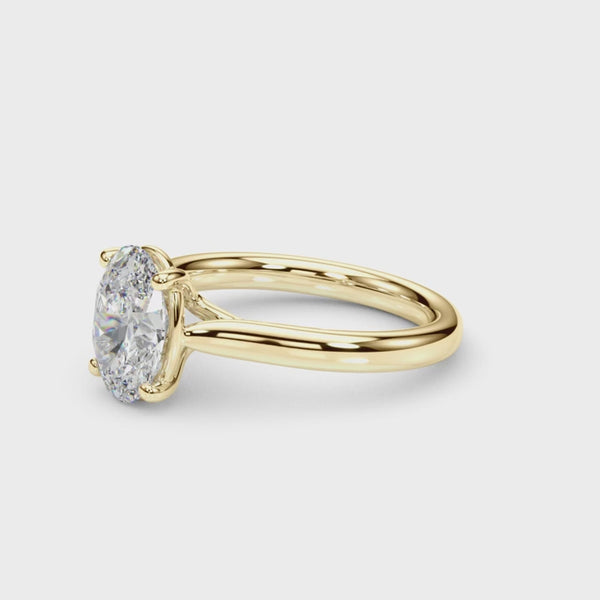 IGI 0.53Ct D/VVS Lab Grown Oval Diamond Solitaire Ring 9k Gold Ready To Ship