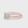Bague de fiançailles solitaire à 4 griffes avec diamant coussin cultivé en laboratoire IGI, couleur D, pureté VVS