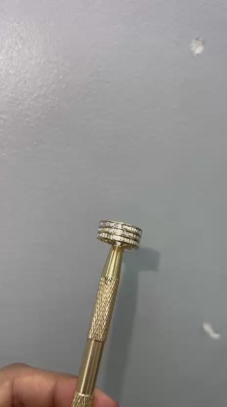 Three Row Channel Set Natural Baguette Diamond Eternity Ring in 18K Yellow Gold