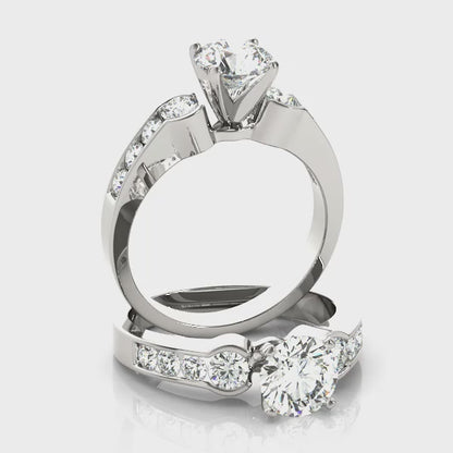 Lab Grown D/VVS Round Cut Diamond 3-Stone Engagement Ring